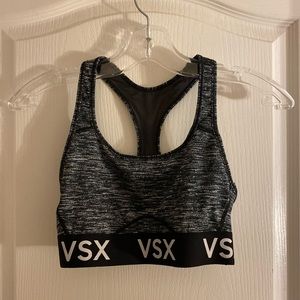 Victorias Secret Racerback Space Dye Heathered Sports Bra Bralette Logo Size S